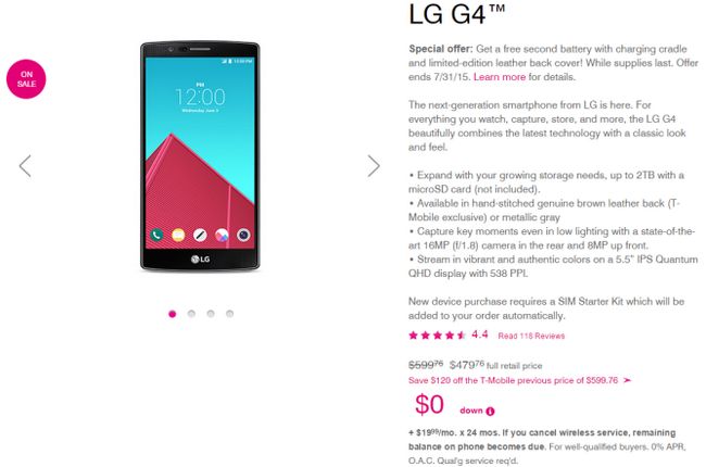 Fotografía - [Alerta Trato] T-Mobile está vendiendo el LG G4 Por $ 480, por debajo de $ 600 (20% de descuento)